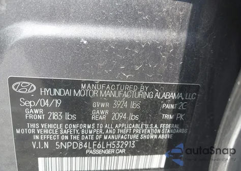 2020 Hyundai Elantra Sel из США, поврежденный, VIN 5NPD84LF6LH532913